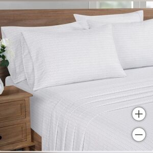 New South Point Home Fashions Microfiber 6-piece Sheet Set Chevron Gray King Nwt